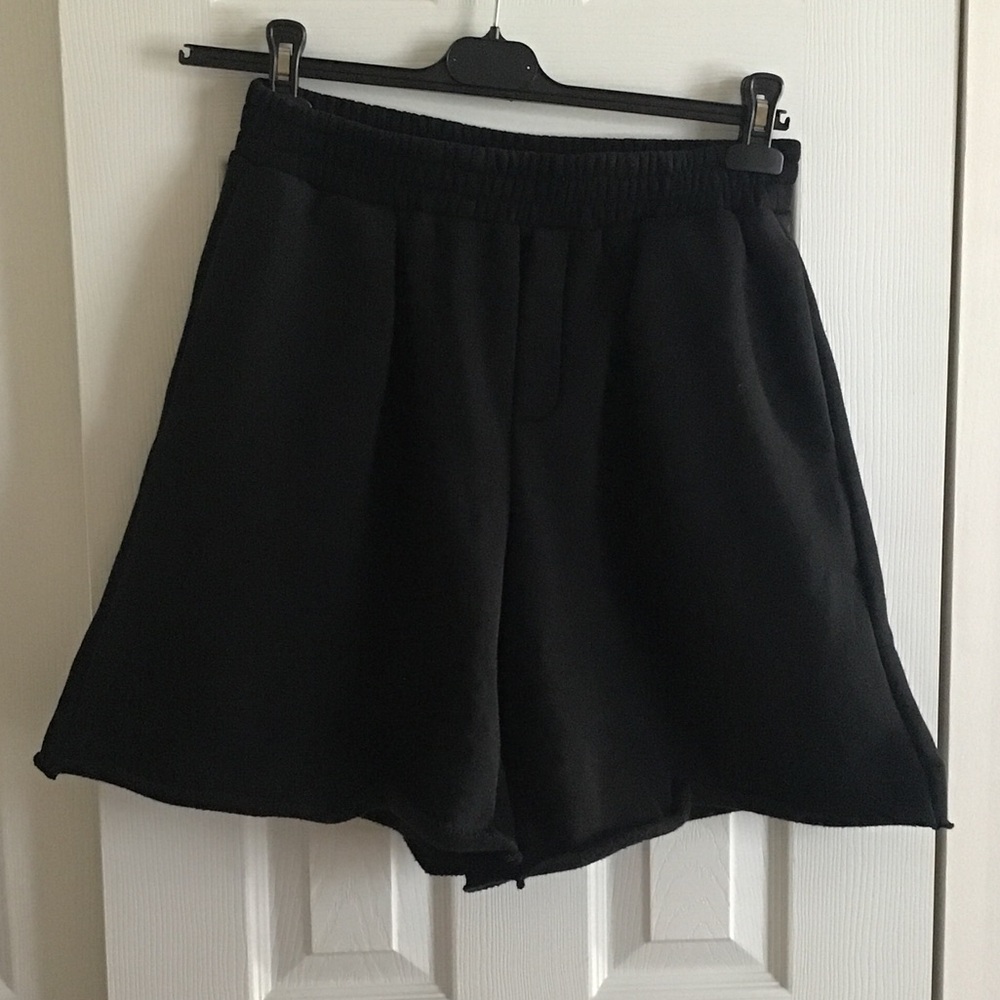 High waist pleated dressy sweat shorts